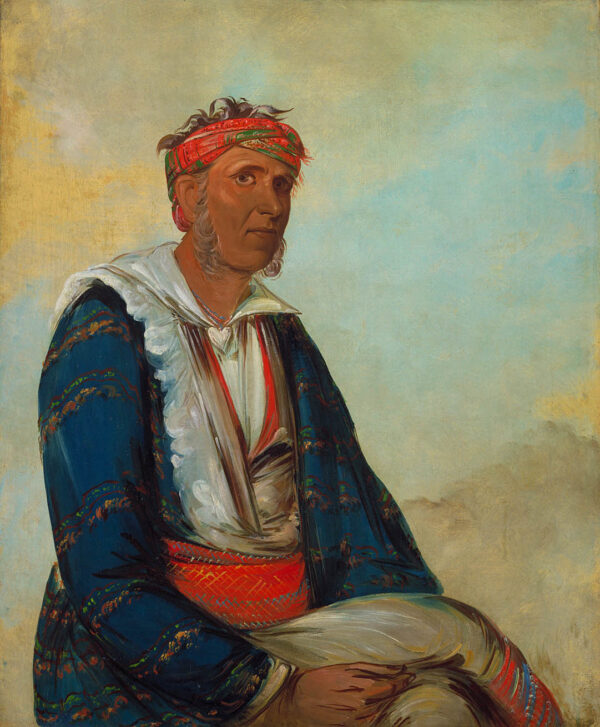 Col lee, a Band Chief by George Catlin, hand-painted oil painting reproduction