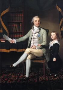Colonel Benjamin Tallmadge and son William Talmadge 1790 by Ralph Earl, hand-painted oil painting reproduction