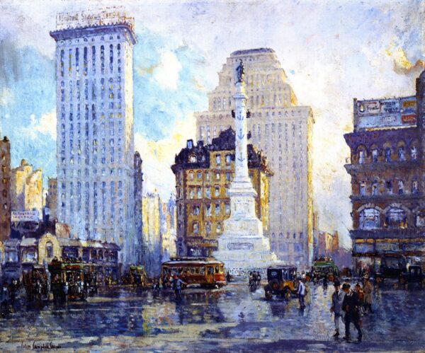 Columbus Circle b by Colin Campbell Cooper, hand-painted oil painting reproduction