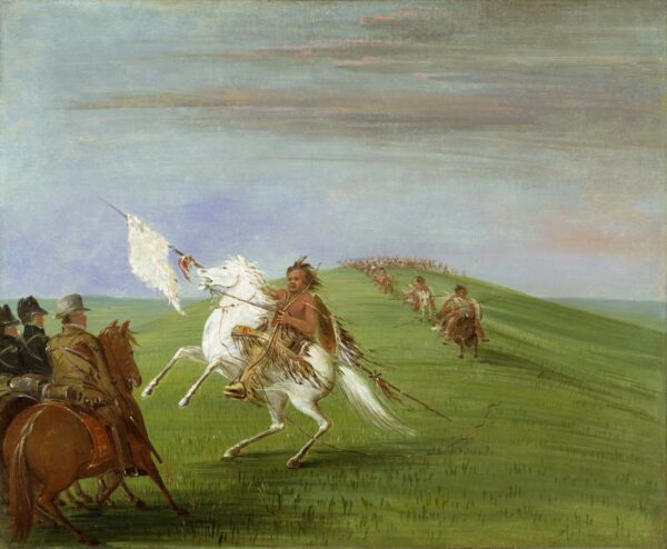 Comanche Meeting the Dragoons by George Catlin, hand-painted oil painting reproduction