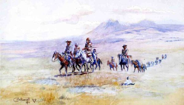 Coming Across the Plain by Charles Marion Russell, hand-painted oil painting reproduction