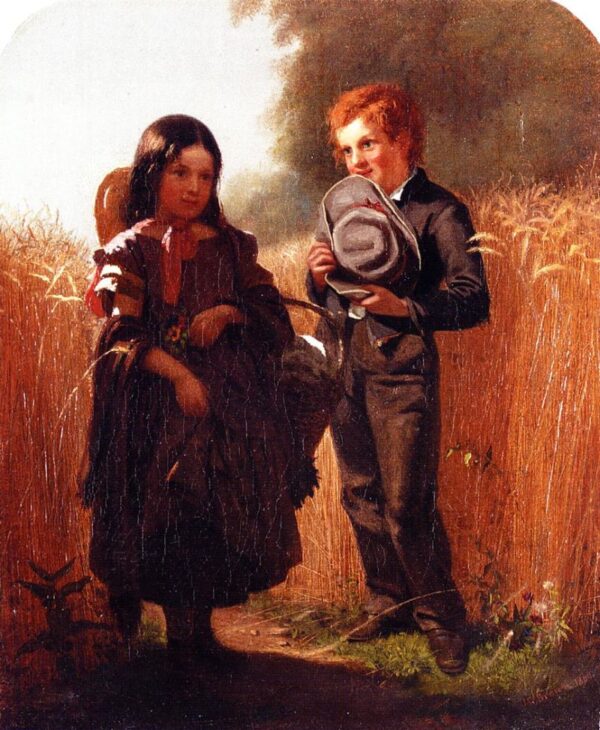 Coming Thro’ the Rye by John G Brown, hand-painted oil painting reproduction