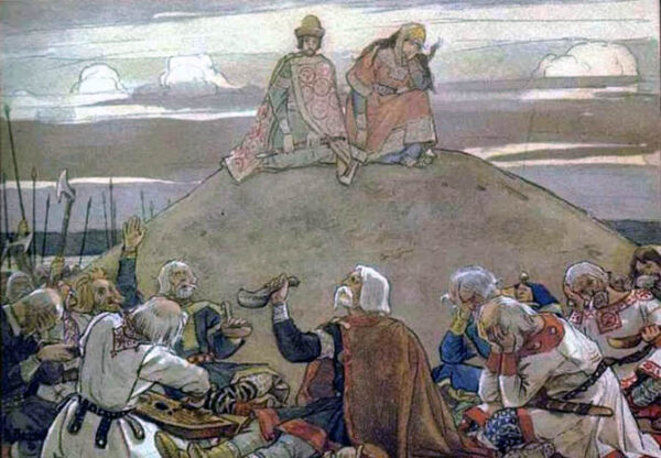Commemorative Feast after Oleg by Viktor Vasnetsov, hand-painted oil painting reproduction
