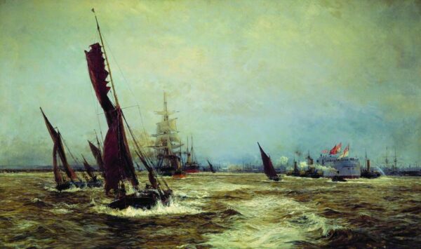 Commerce and Sea Power by William Lionel Wyllie, hand-painted oil painting reproduction