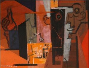 Composition with Face and Shell by Louis Marcoussis, hand-painted oil painting reproduction