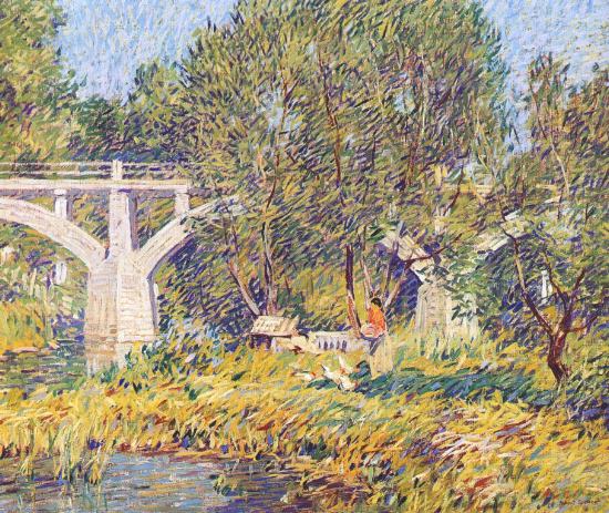 Concrete Bridge by Robert Spencer, hand-painted oil reproduction