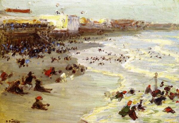 Coney Island by Edward Henry Potthast, hand-painted oil painting reproduction