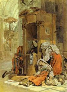 Confession of an Italian Woman by Karl Briullov, hand-painted oil painting reproduction