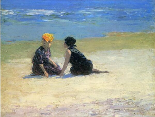 Confidences by Edward Henry Potthast, hand-painted oil painting reproduction