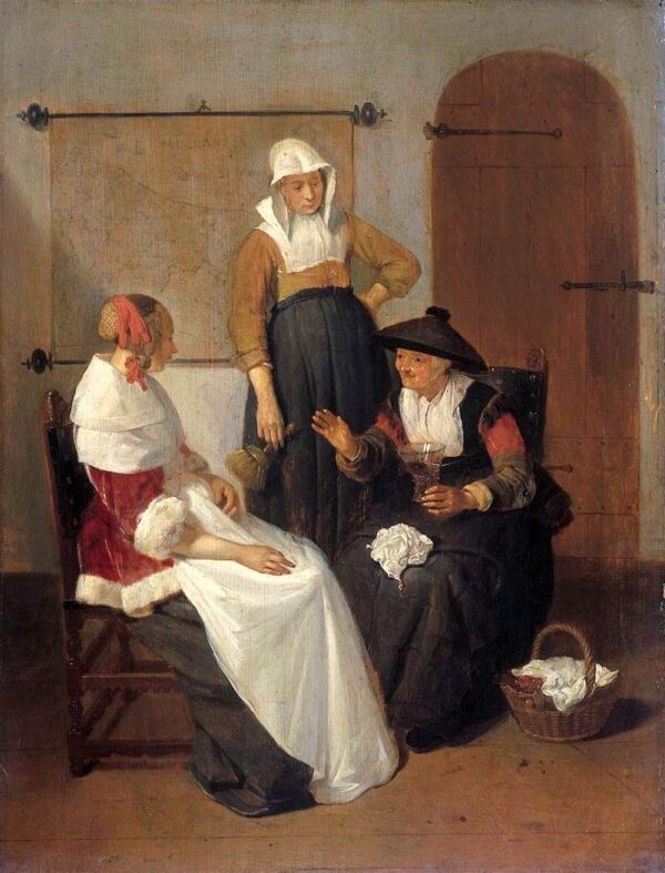 Confidental Conversation by Quiringh van Brekelenkam, hand-painted oil painting reproduction