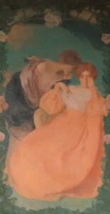 Confiding Secrets by Edmond Aman-Jean, hand-painted oil painting reproduction