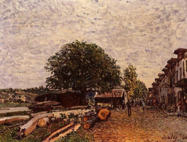 Construction Site at Saint-Mammes by Alfred Sisley, hand-painted oil reproduction