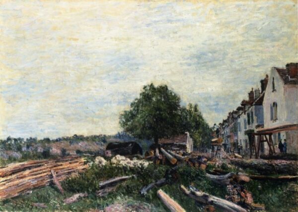 Construction Site at Saint-Mammes II by Alfred Sisley, hand-painted oil painting reproduction