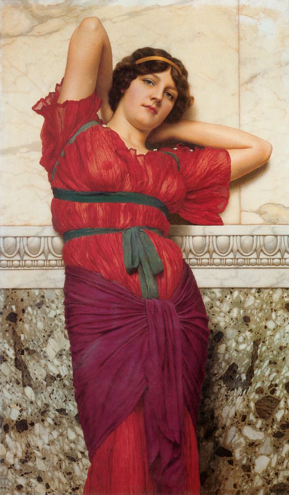 Contemplation by John William Godward, hand-painted oil reproduction