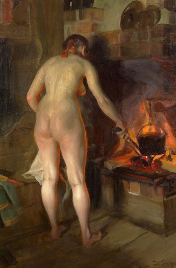 Cooking Potatoes by Anders Zorn, hand-painted oil painting reproduction