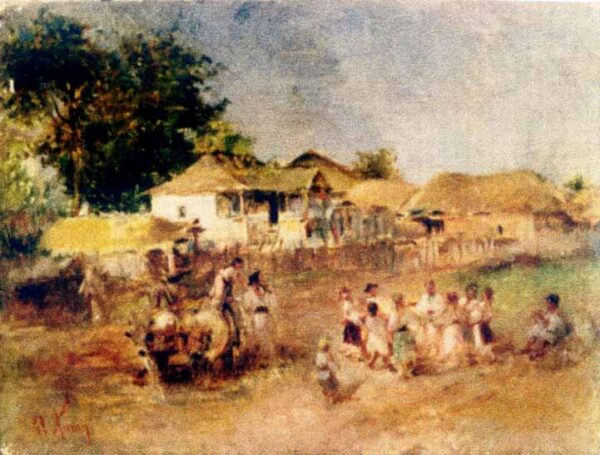 Copii Jucand Hora by Theodor Aman, hand-painted oil painting reproduction