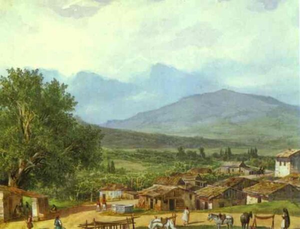 Village of San Rocco near the Town of Corfu by Karl Briullov, hand-painted oil painting reproduction