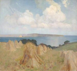 Cornfield with Stooks by Benjamin Haughton, hand-painted oil painting reproduction