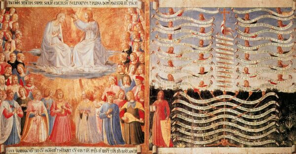 Coronation of the Virgin and Lex Amoris by Fra Angelico, hand-painted oil painting reproduction