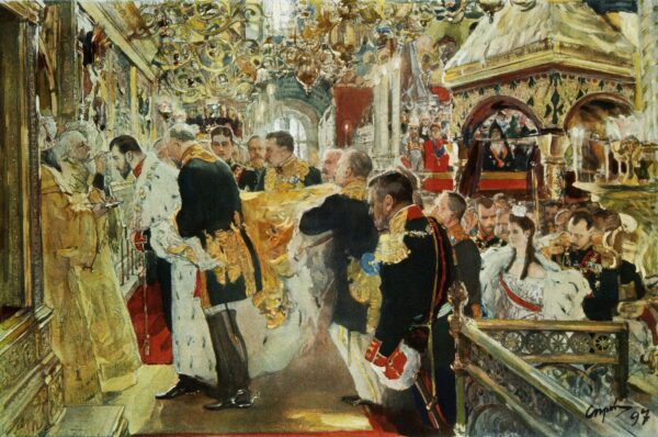 Coronation of Nicholas II of Russia by Valentin Alexandrovich Serov, hand-painted oil painting reproduction