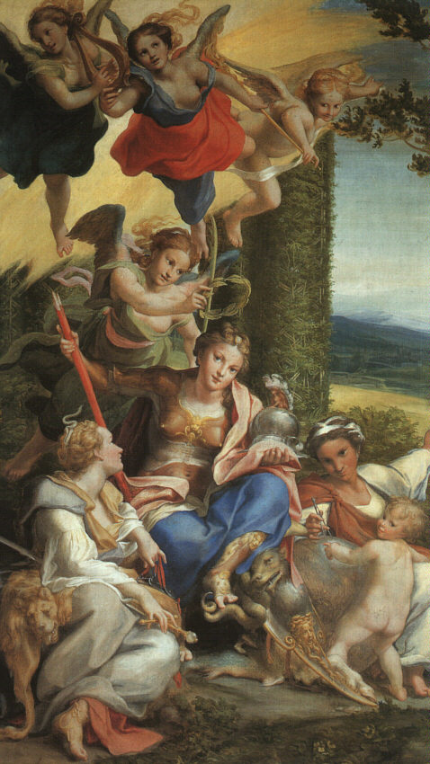 Allegory of Virtue by Correggio, hand-painted oil reproduction