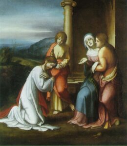 Christ taking Leave of His Mother by Correggio, hand-painted oil painting reproduction