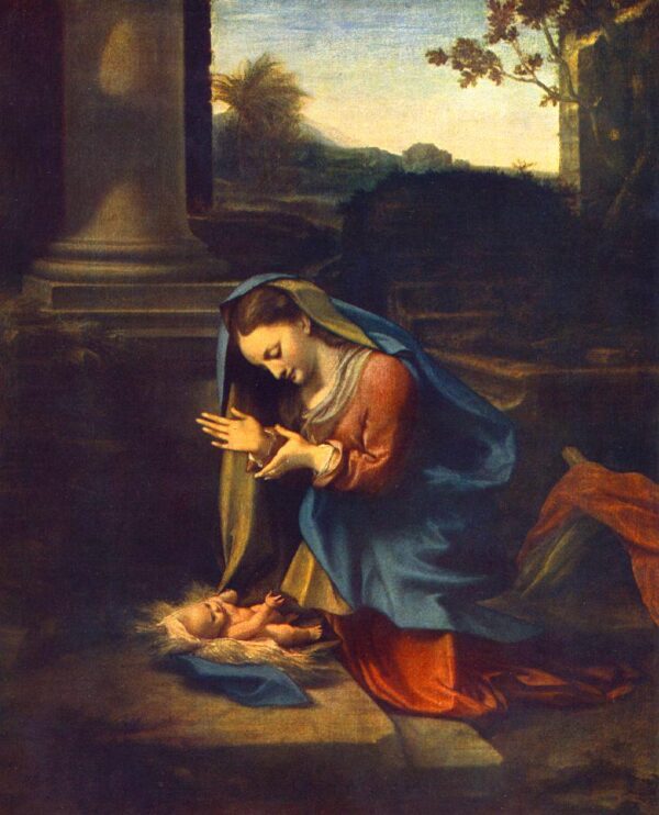 The Adoration of the Child by Correggio, hand-painted oil painting reproduction