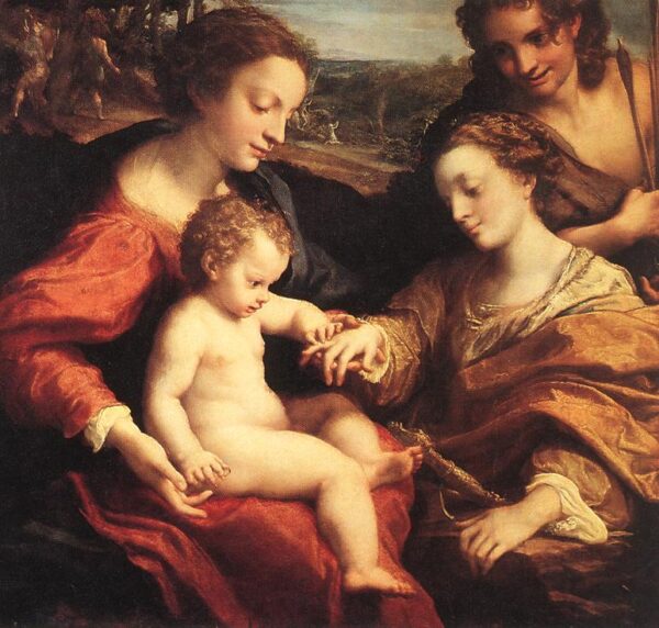 The Mystic Marriage of St Catherine by Correggio, hand-painted oil painting reproduction