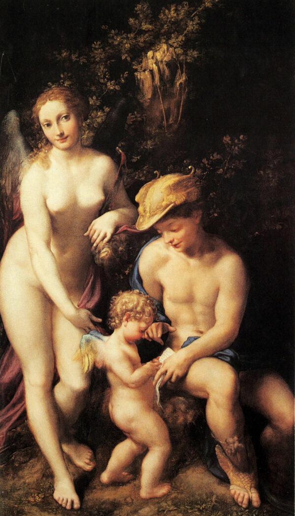 Venus with Mercury and Cupid by Correggio, hand-painted oil painting reproduction