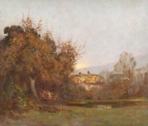 Cottage in a Landscape by Benjamin Haughton, hand-painted oil painting reproduction