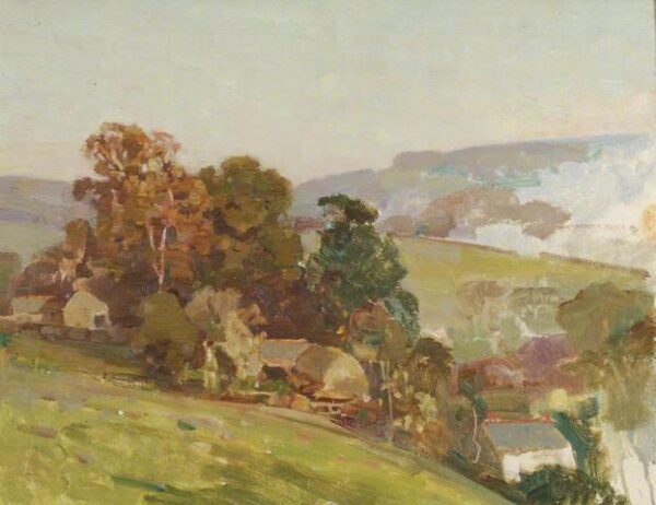 Cottages on a Hillside by Benjamin Haughton, hand-painted oil painting reproduction