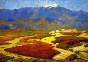 Cotton Fields and Desert River by Franz Bischoff, hand-painted oil painting reproduction