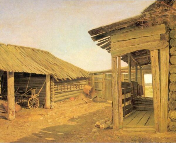 Country Courtyard by Ivan Shishkin, hand-painted oil painting reproduction