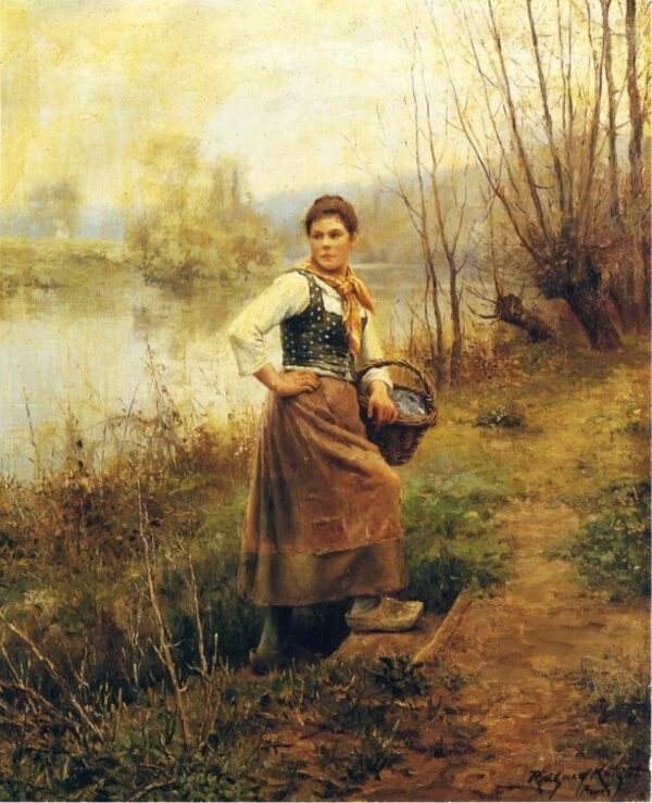 Country Girl by Daniel Ridgway Knight, hand-painted oil painting reproduction