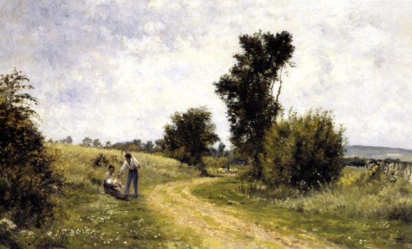 Country Road by Stanislas Lépine, hand-painted oil painting reproduction
