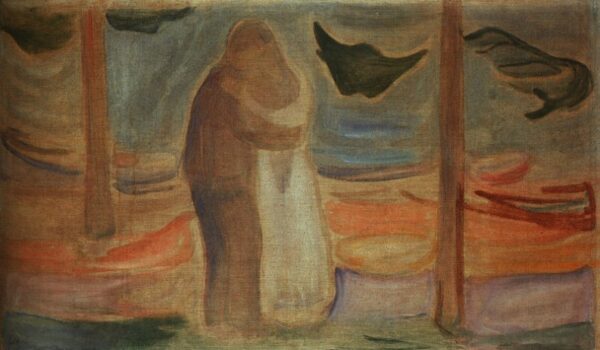 Couple on the Shore by Edvard Munch, hand-painted oil painting reproduction