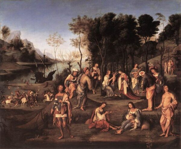 Court of Isabella d’Este by Lorenzo Costa, hand-painted oil painting reproduction