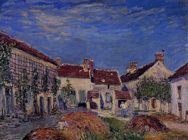 Courtyard at Les Sablons by Alfred Sisley, hand-painted oil painting reproduction