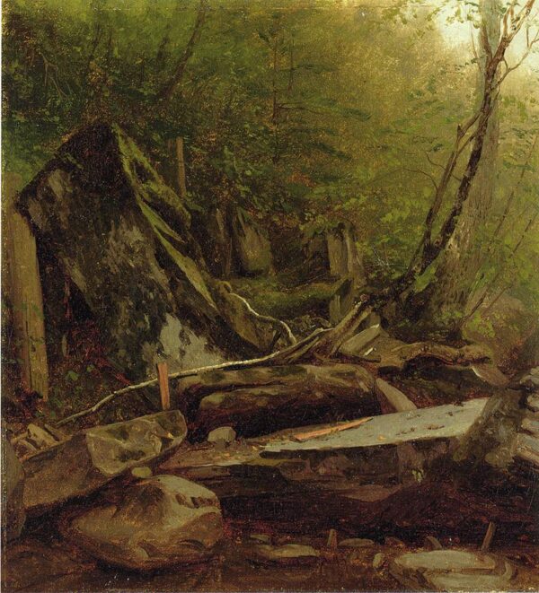 A Study of Rocks at Kauterskill Cove by Sanford Robinson Gifford, hand-painted oil painting reproduction