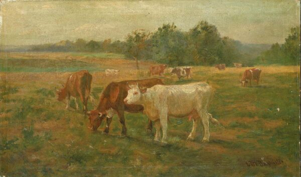 Cows by Edward Mitchell Bannister, hand-painted oil painting reproduction
