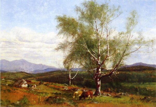 Cows Grazing in a Valley by James McDougal Hart, hand-painted oil painting reproduction