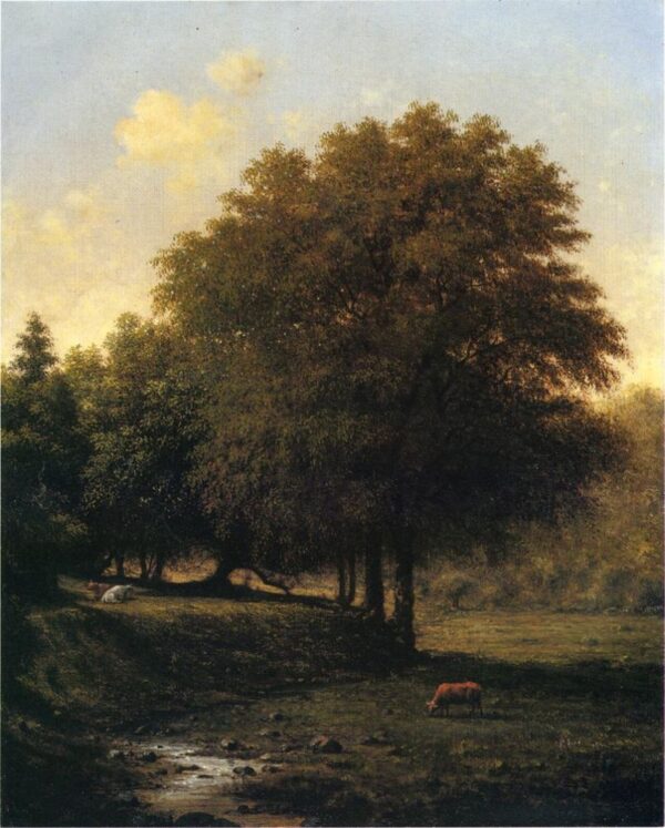 Cows in a Landscape by Martin Johnson Heade, hand-painted oil painting reproduction