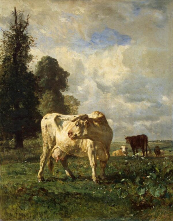 Cows in the Field by Constant Troyon, hand-painted oil painting reproduction