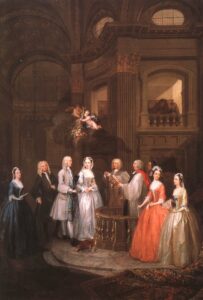 The Wedding of Stephen Beckingham And Mary Cox by William Hogarth, hand-painted oil painting reproduction