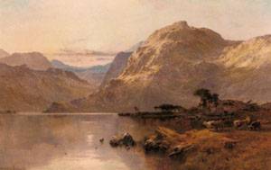 Crafnant North Wales by Alfred de Breanski Snr, hand-painted oil painting reproduction