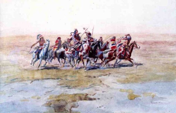 Cree War Party by Charles Marion Russell, hand-painted oil painting reproduction