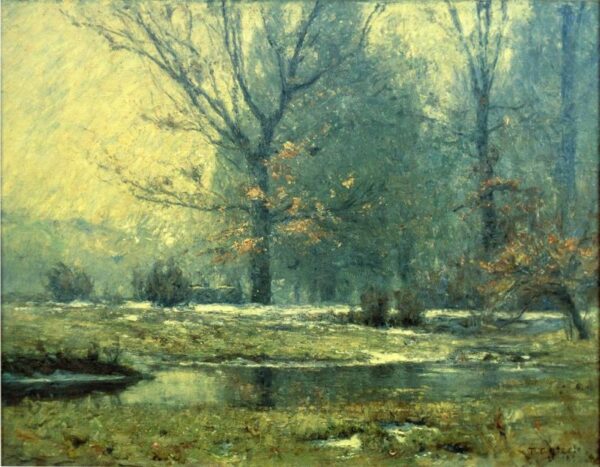 Creek in Winter by Theodore Clement Steele, hand-painted oil painting reproduction