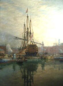 The Main Yard of HMS Victory Being Crossed by William Lionel Wyllie, hand-painted oil painting reproduction