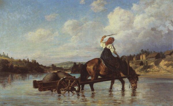 Crossing Of The River Oyat by Vasiliy Polenov, hand-painted oil painting reproduction