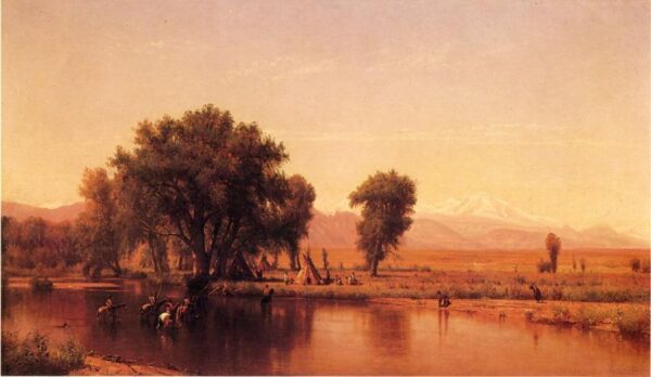 Crossing the Ford by Thomas Worthington Whittredge, hand-painted oil painting reproduction
